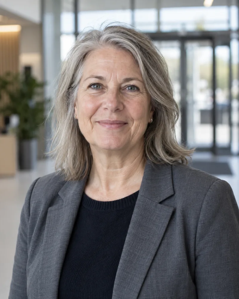 AI-generated fictional portrait of Gunilla Ek